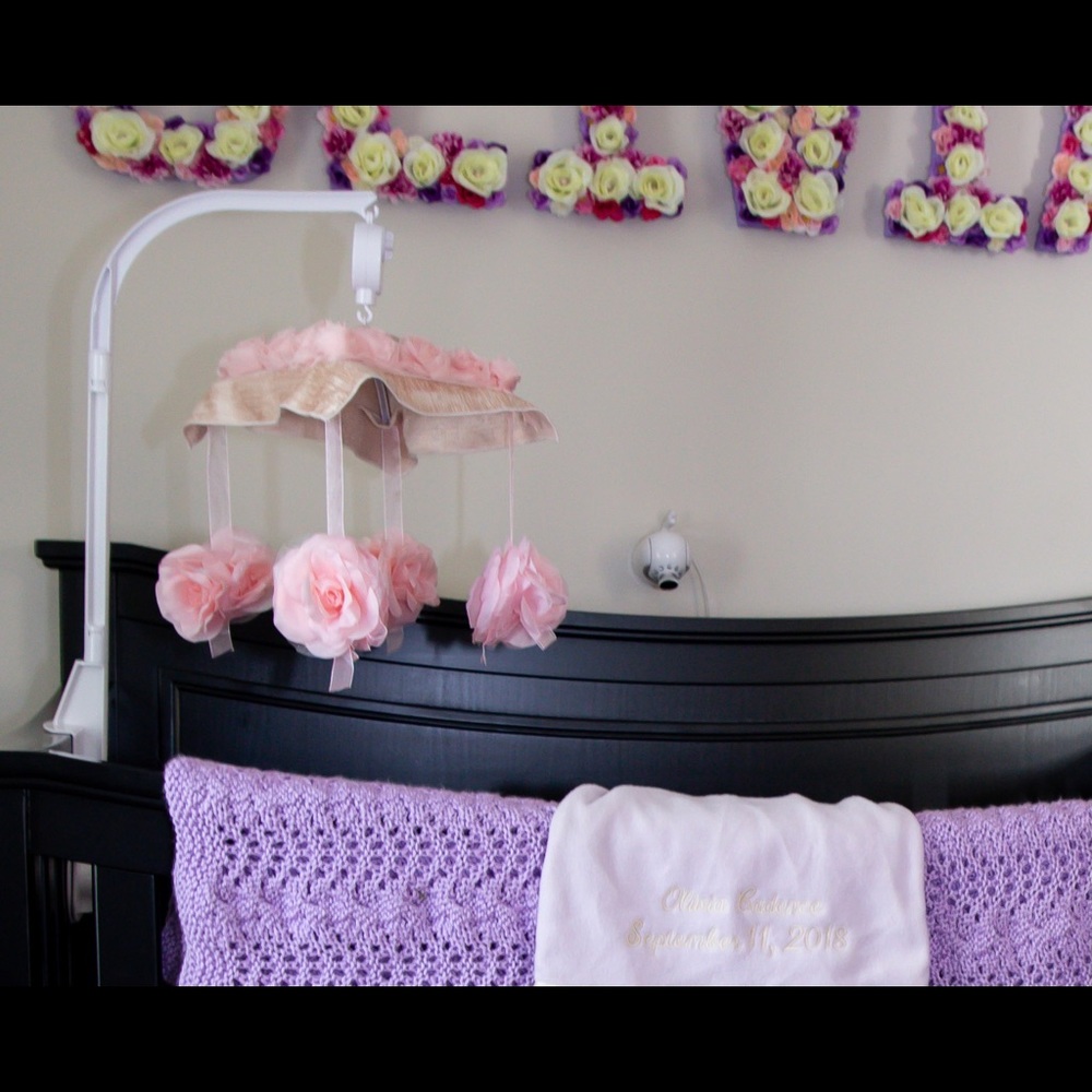 SOLD Rose flower mobile for nursery